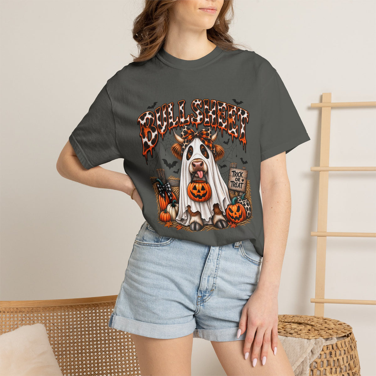 Halloween Bullsheet Unisex Garment-Dyed T-shirt