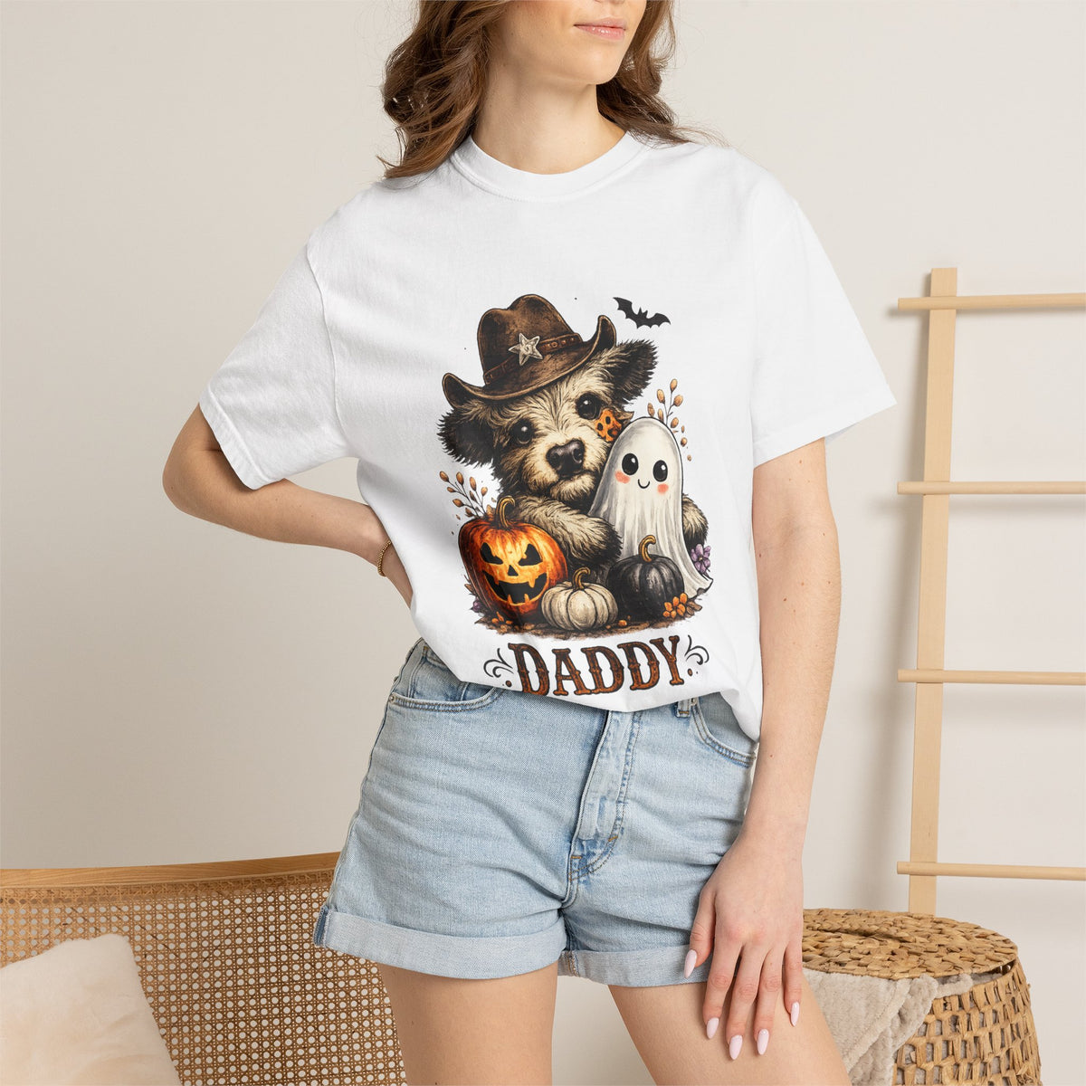 Custom Halloween Daddy Unisex Garment-Dyed T-shirt