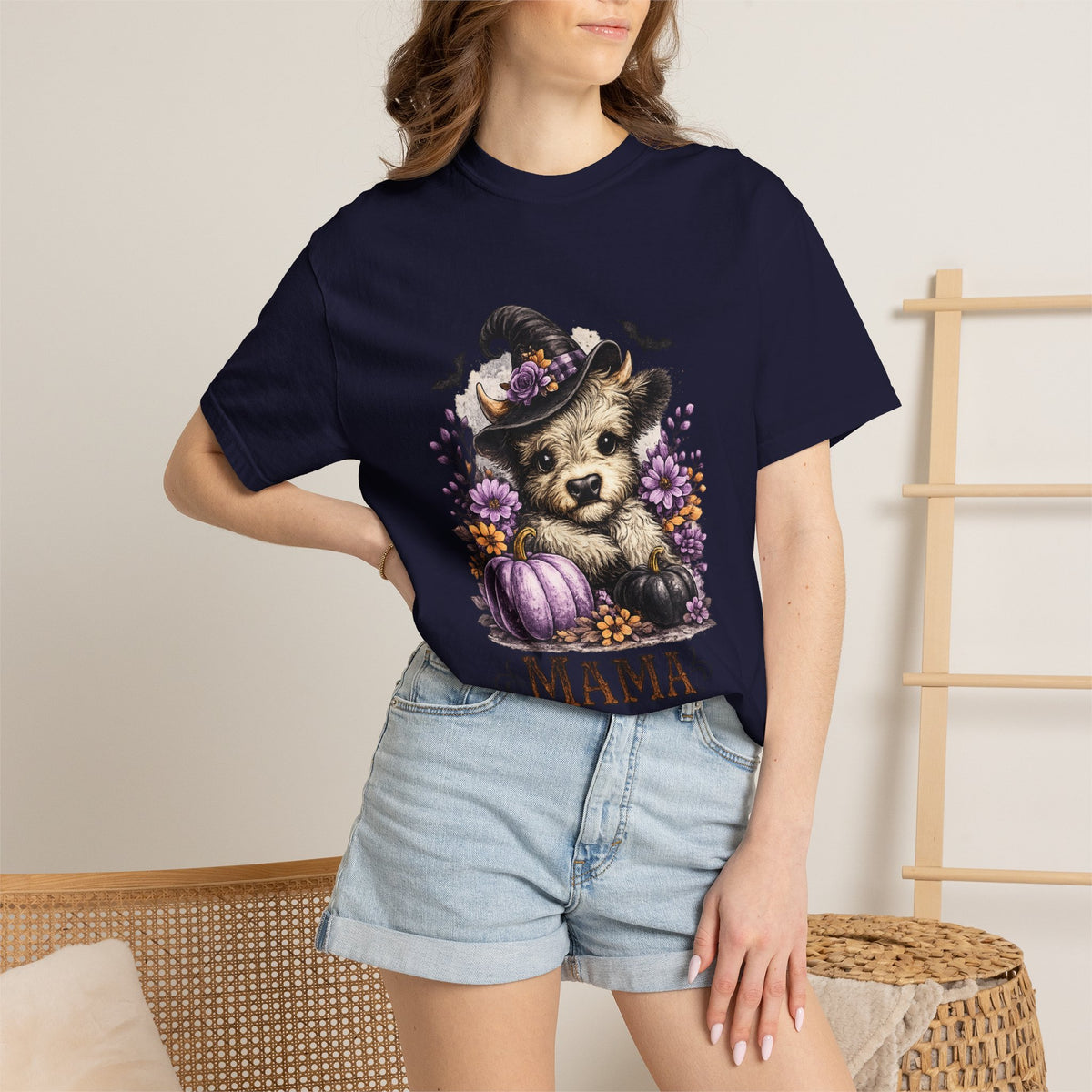 Custom Halloween MAMA Unisex Garment-Dyed T-shirt
