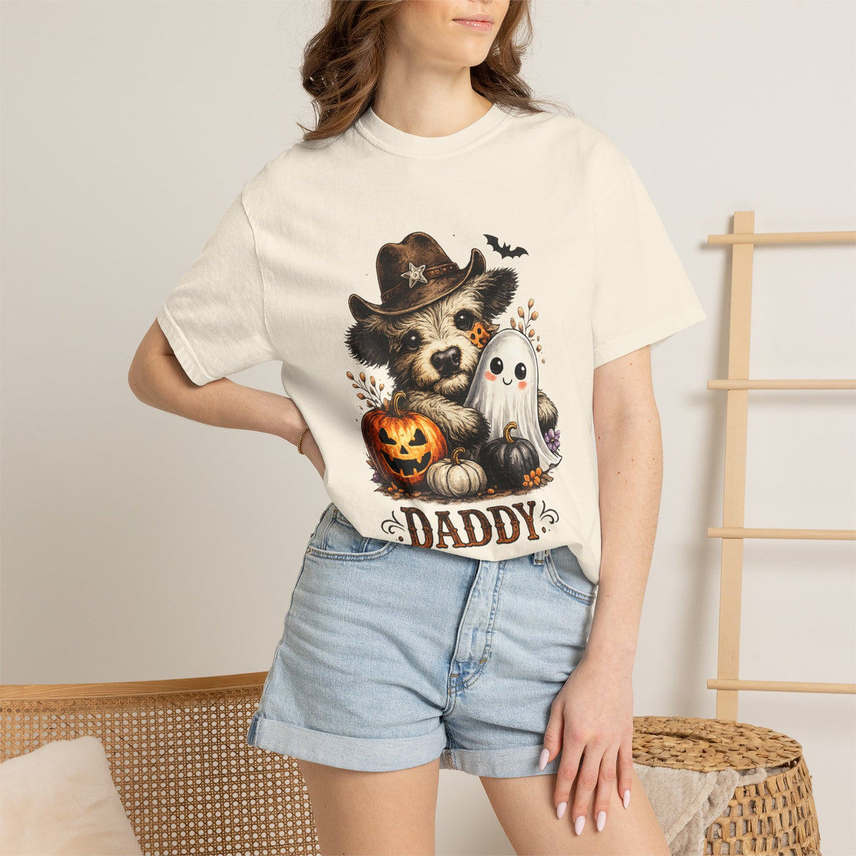 Custom Halloween Daddy Unisex Garment-Dyed T-shirt