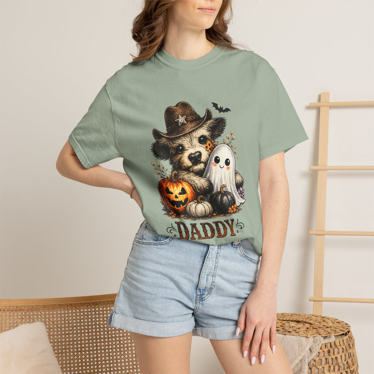 Custom Halloween Daddy Unisex Garment-Dyed T-shirt
