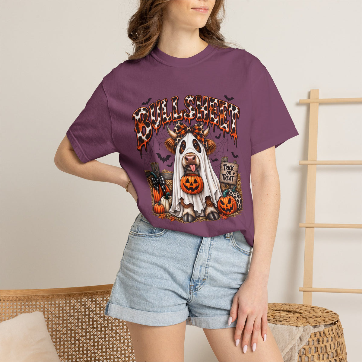 Halloween Bullsheet Unisex Garment-Dyed T-shirt