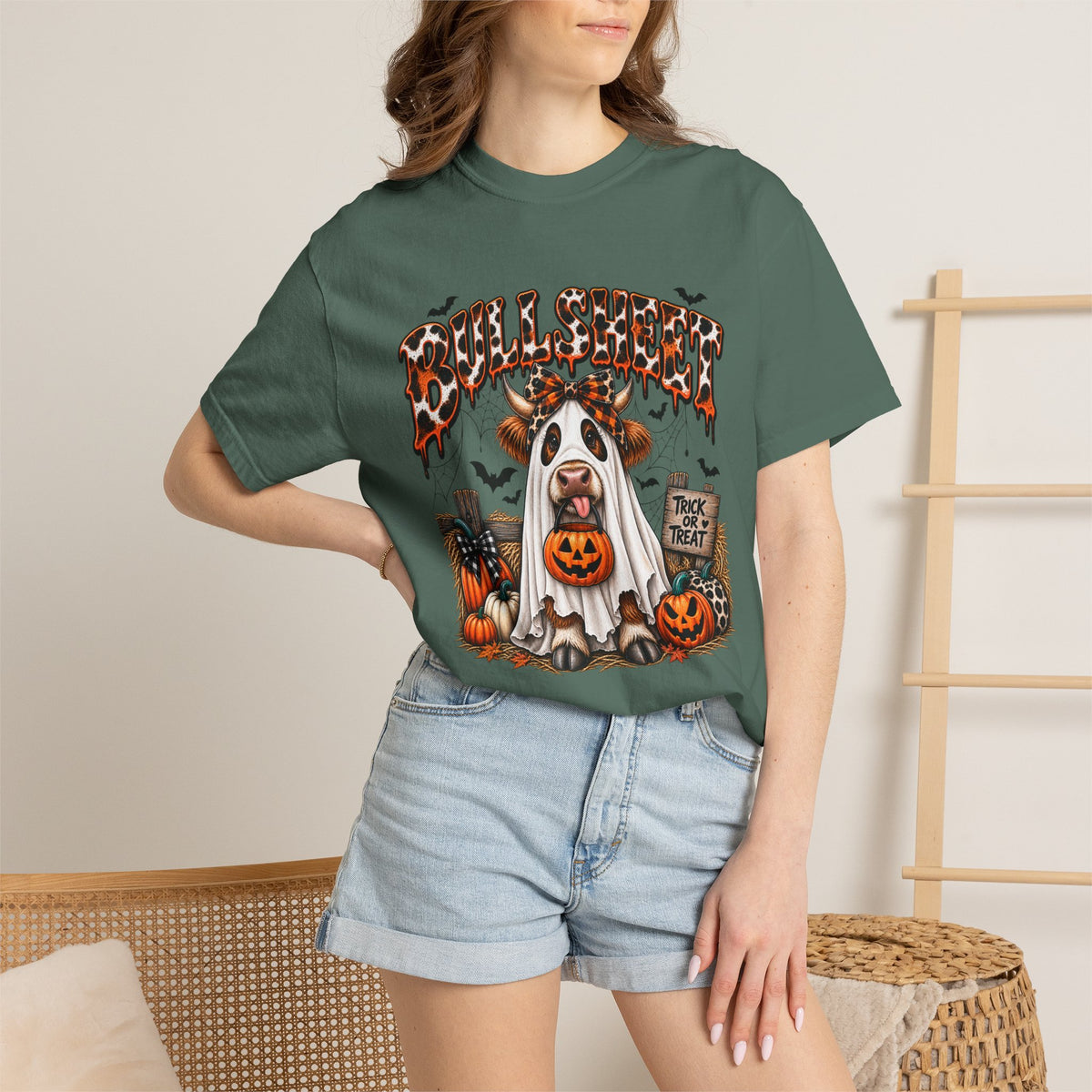 Halloween Bullsheet Unisex Garment-Dyed T-shirt
