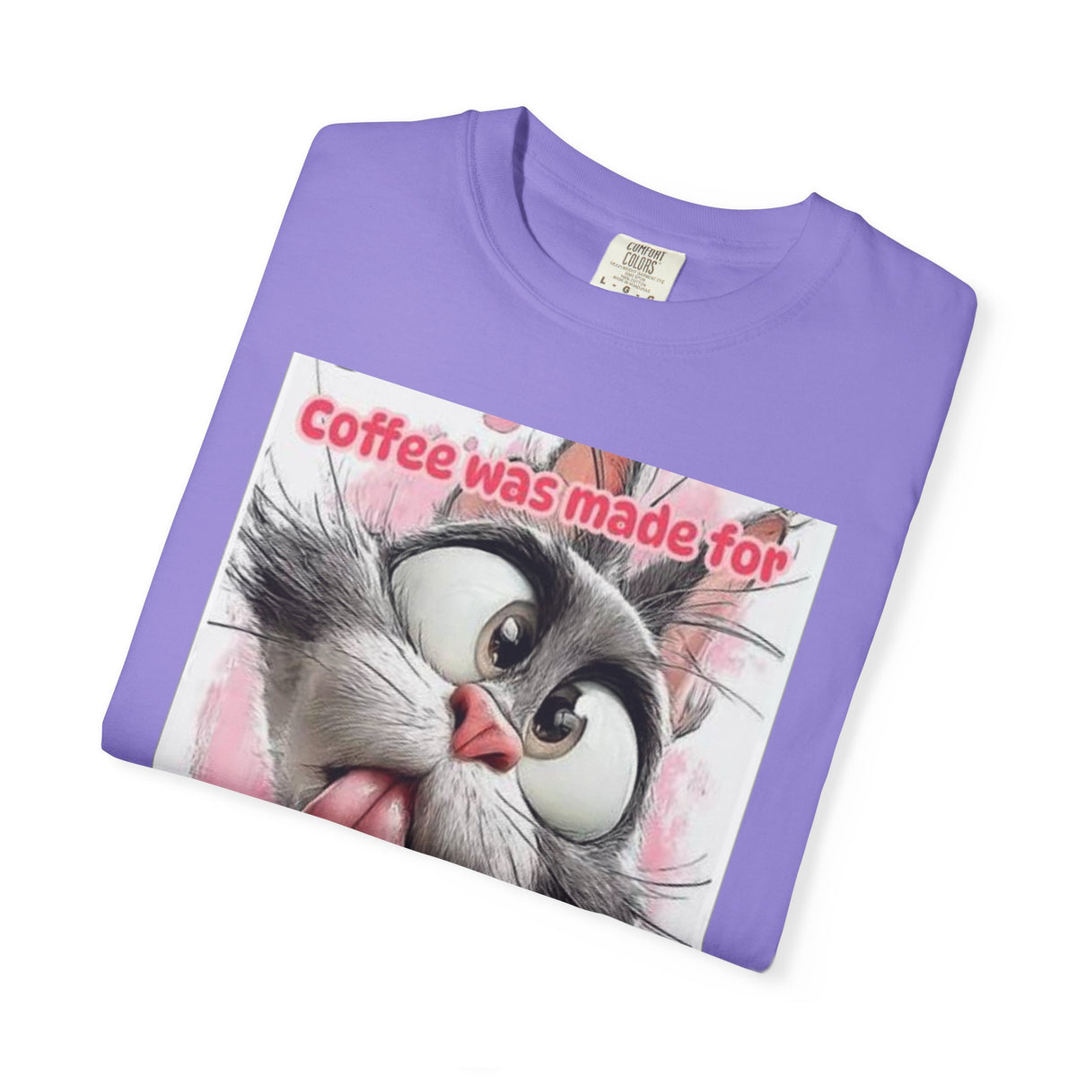 Funny Cat Coffee T-Shirt – "Coffee was made for Mondays!!! It helps it suck less!"