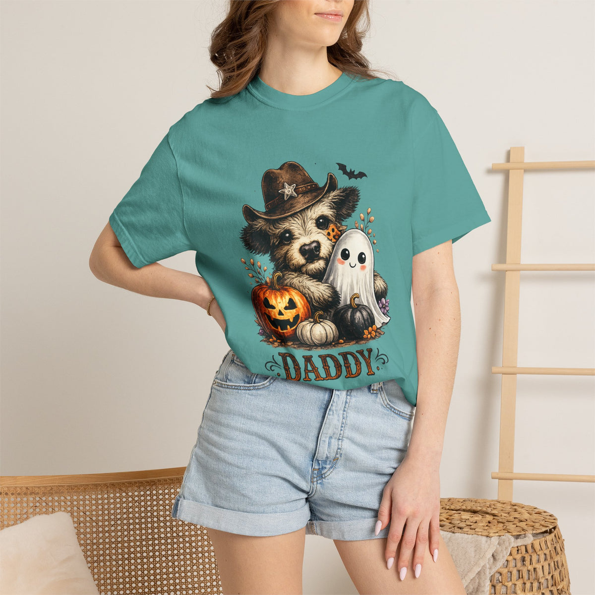Custom Halloween Daddy Unisex Garment-Dyed T-shirt