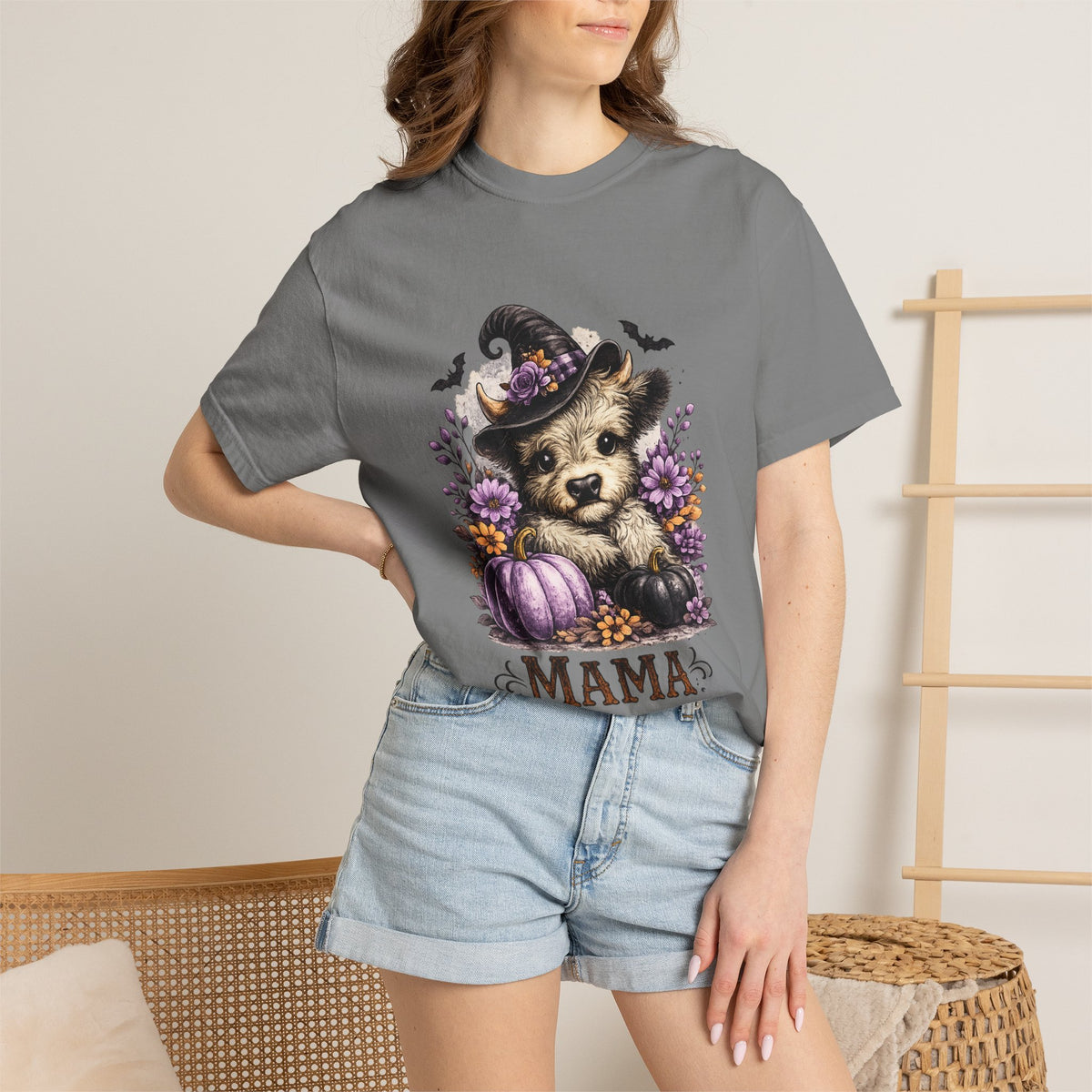 Custom Halloween MAMA Unisex Garment-Dyed T-shirt