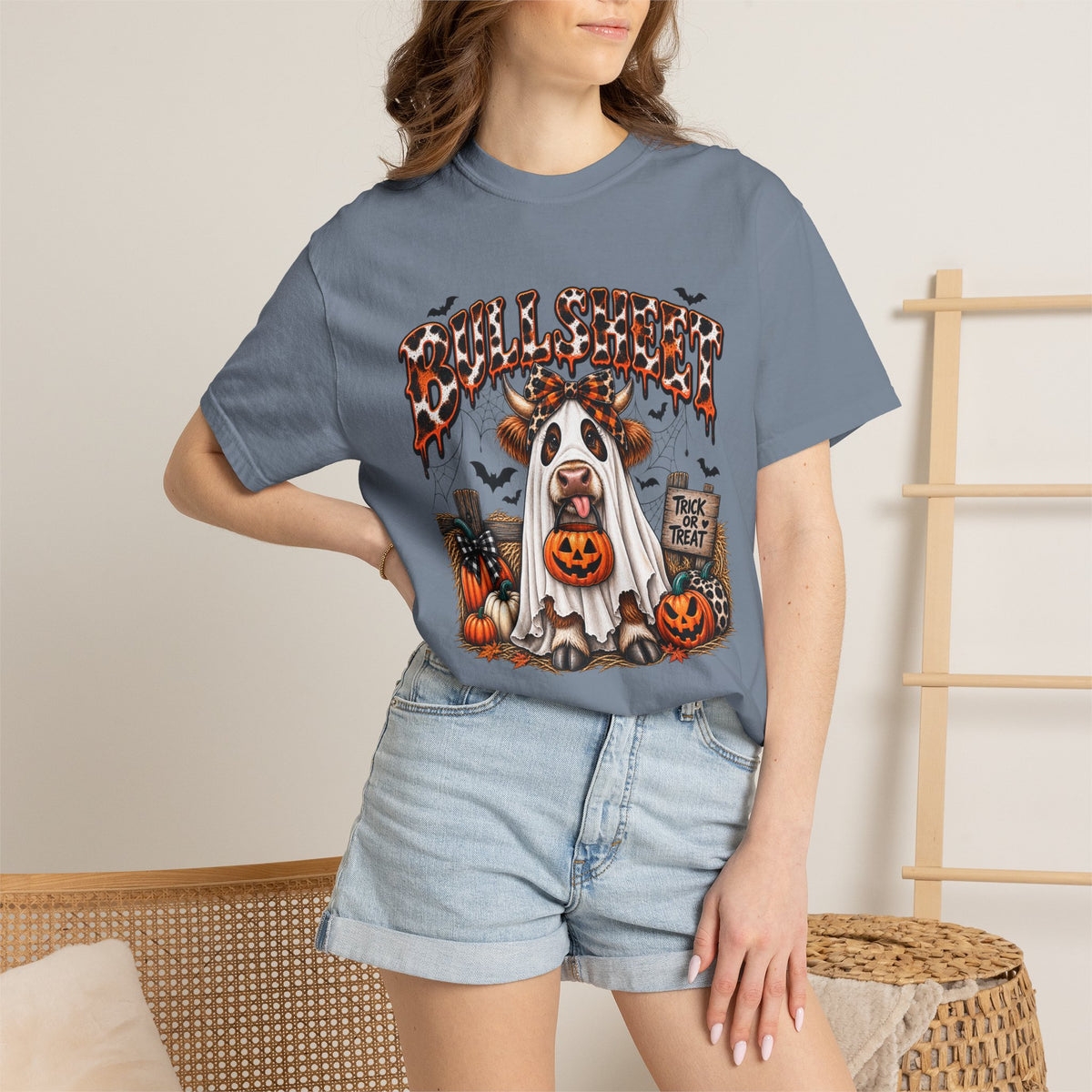 Halloween Bullsheet Unisex Garment-Dyed T-shirt