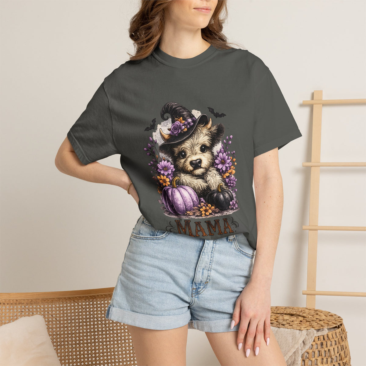 Custom Halloween MAMA Unisex Garment-Dyed T-shirt
