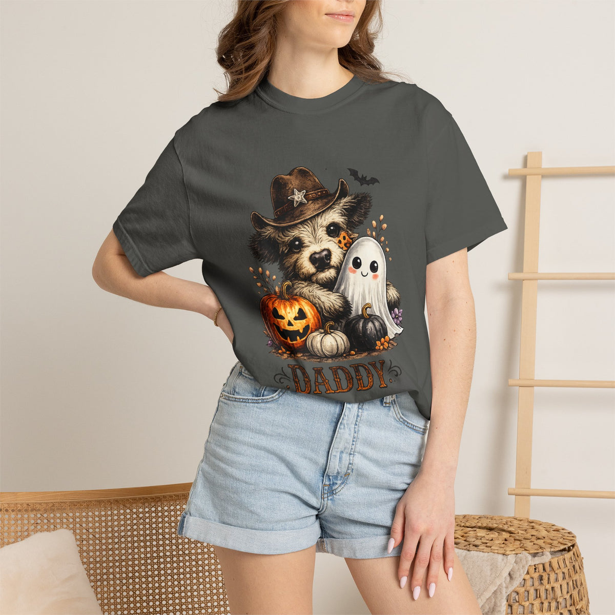 Custom Halloween Daddy Unisex Garment-Dyed T-shirt