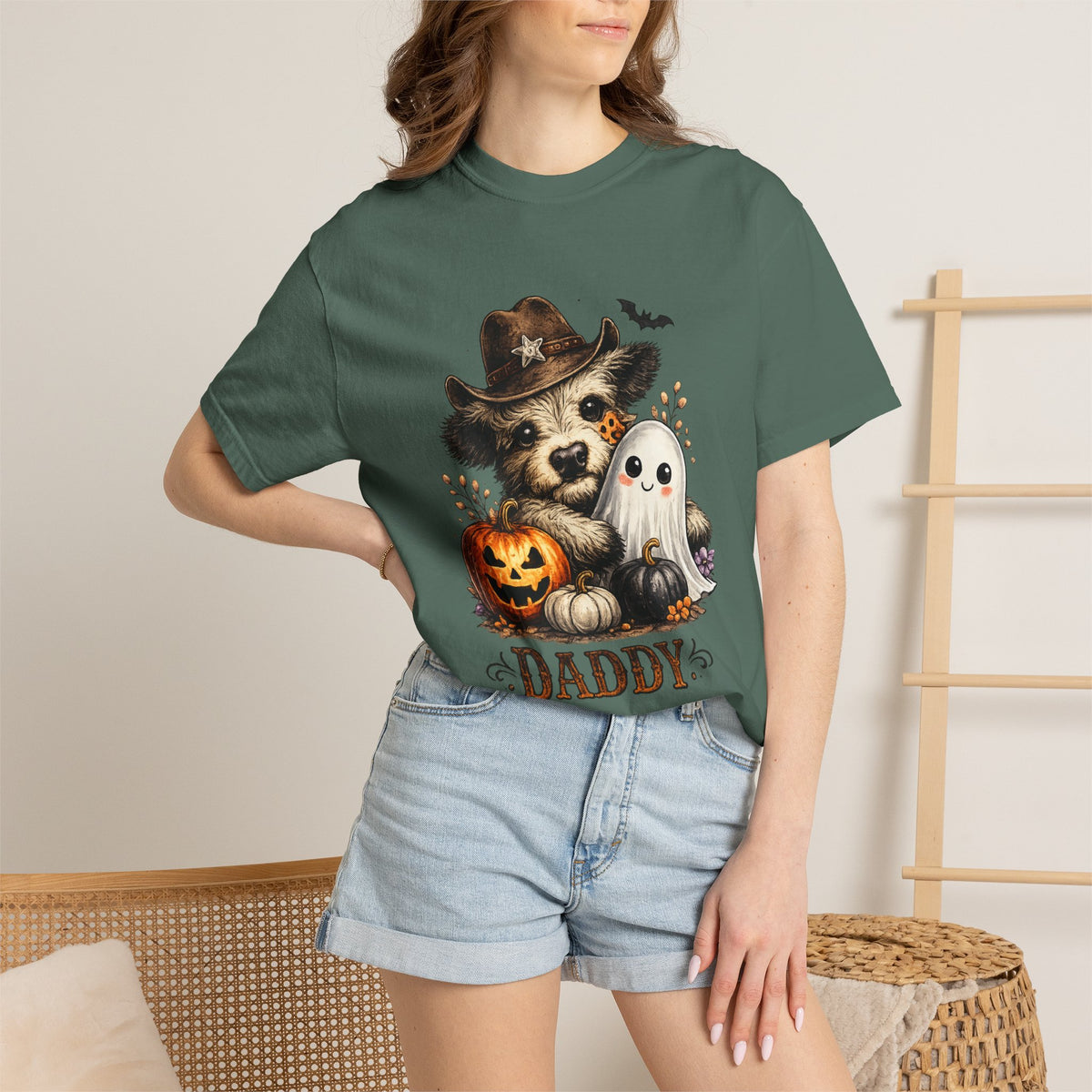 Custom Halloween Daddy Unisex Garment-Dyed T-shirt