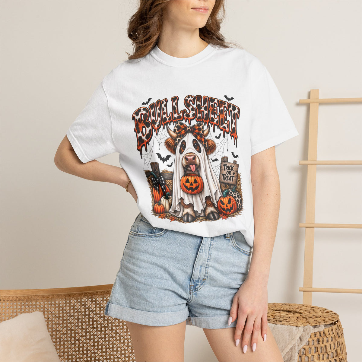 Halloween Bullsheet Unisex Garment-Dyed T-shirt