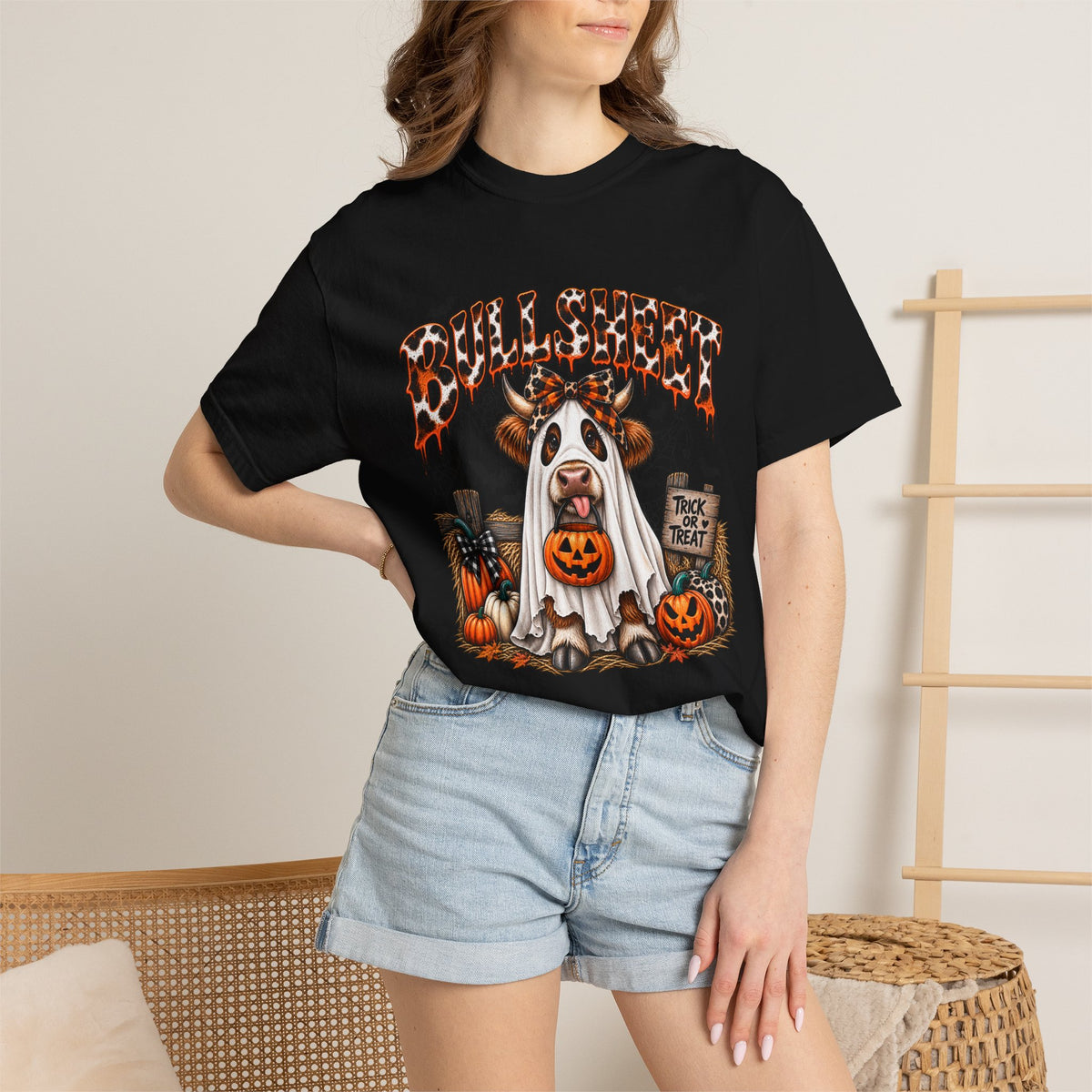 Halloween Bullsheet Unisex Garment-Dyed T-shirt
