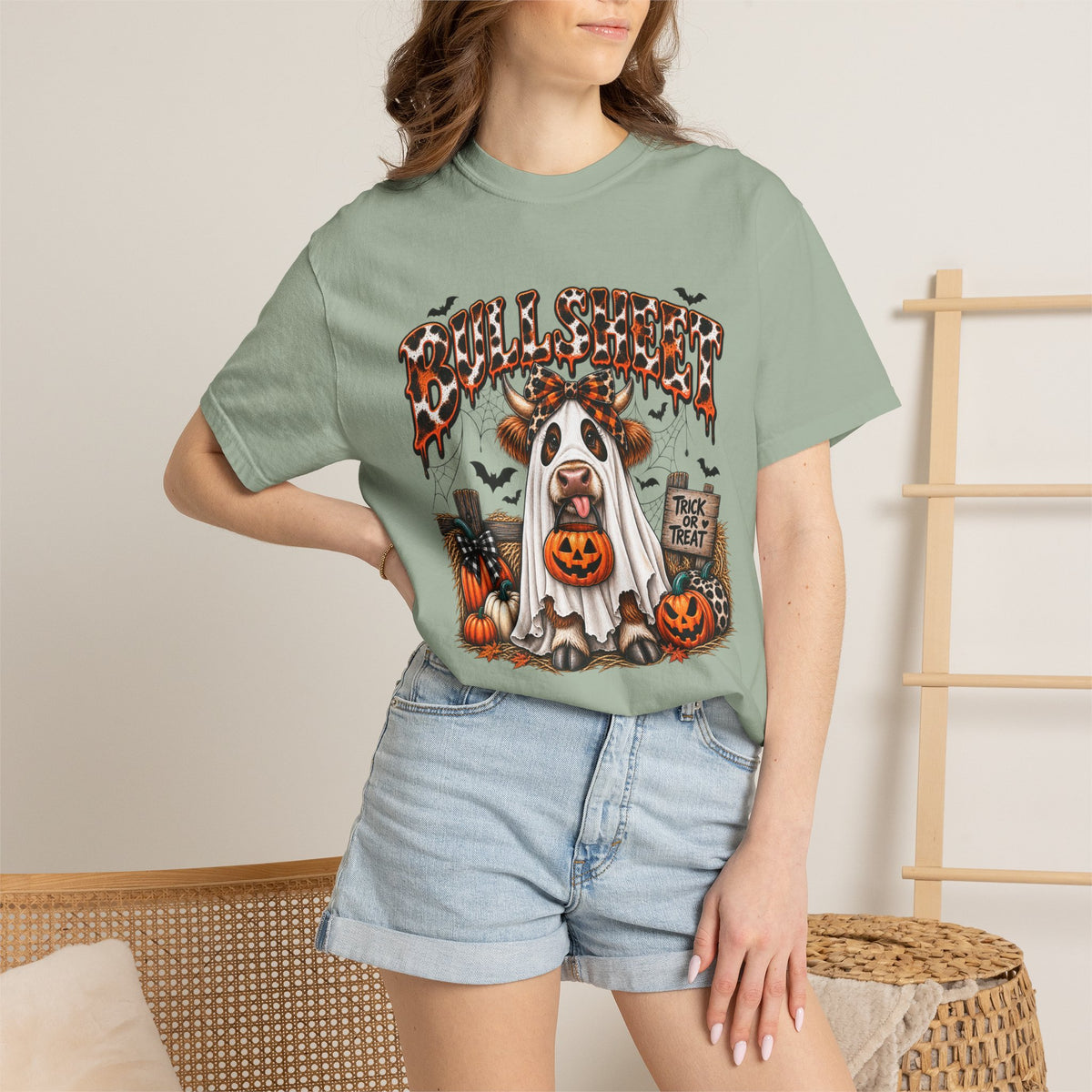 Halloween Bullsheet Unisex Garment-Dyed T-shirt