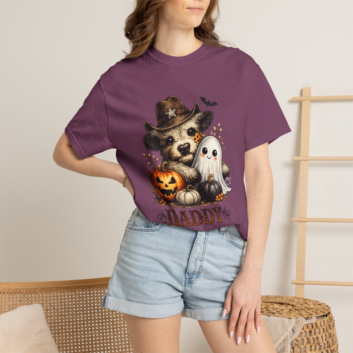 Custom Halloween Daddy Unisex Garment-Dyed T-shirt