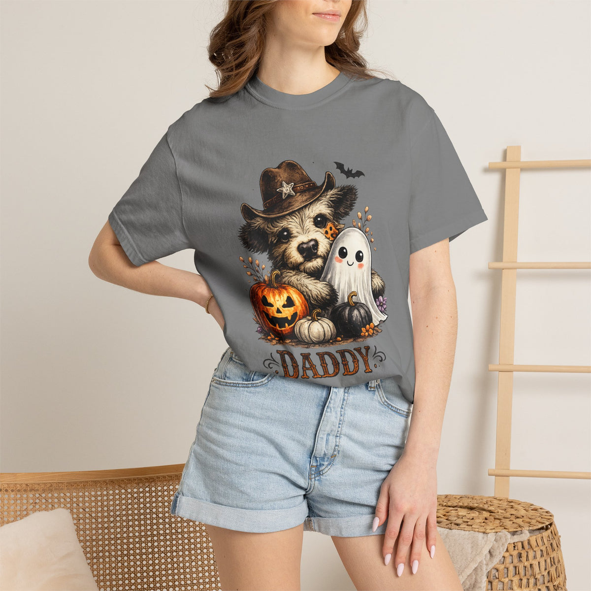 Custom Halloween Daddy Unisex Garment-Dyed T-shirt