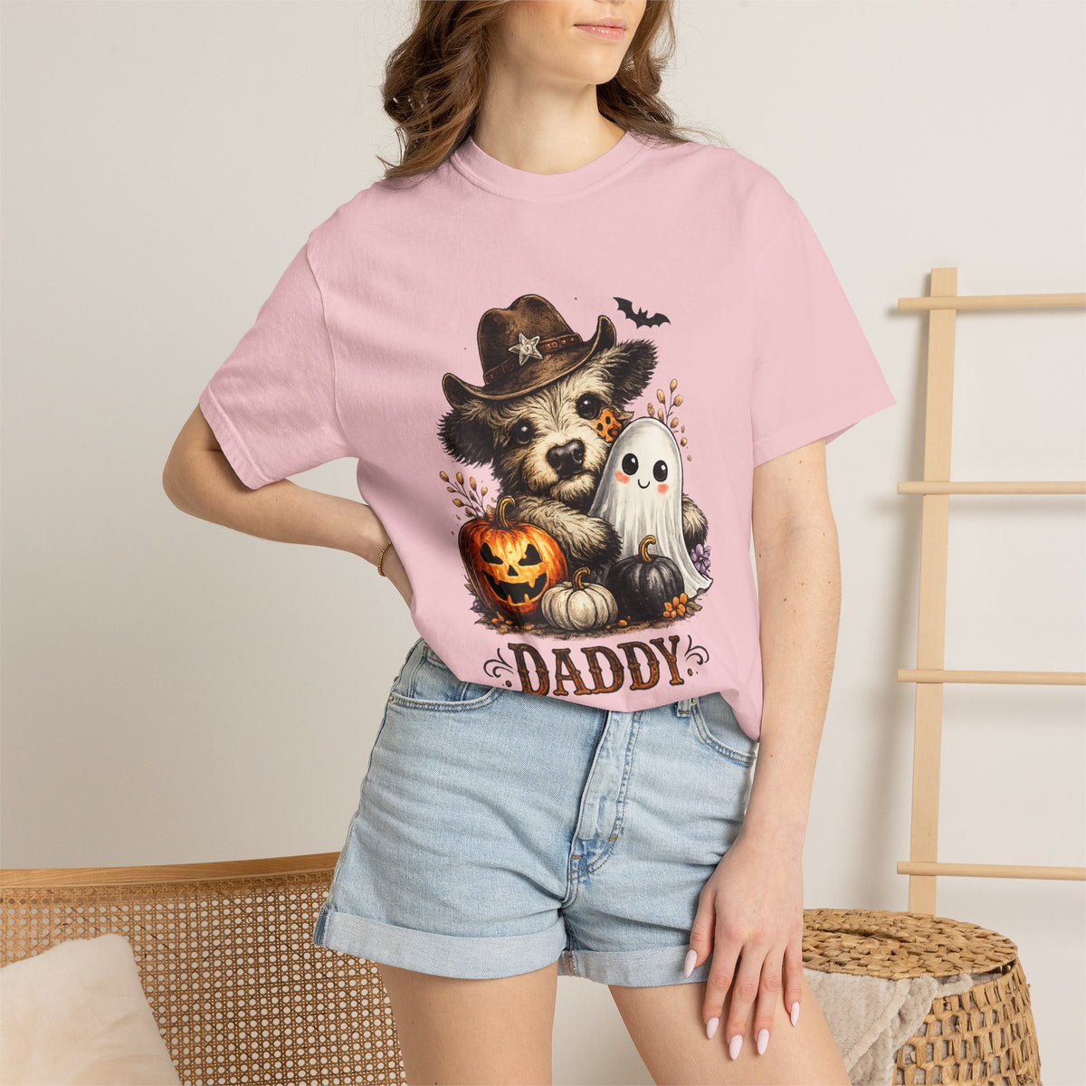 Custom Halloween Daddy Unisex Garment-Dyed T-shirt