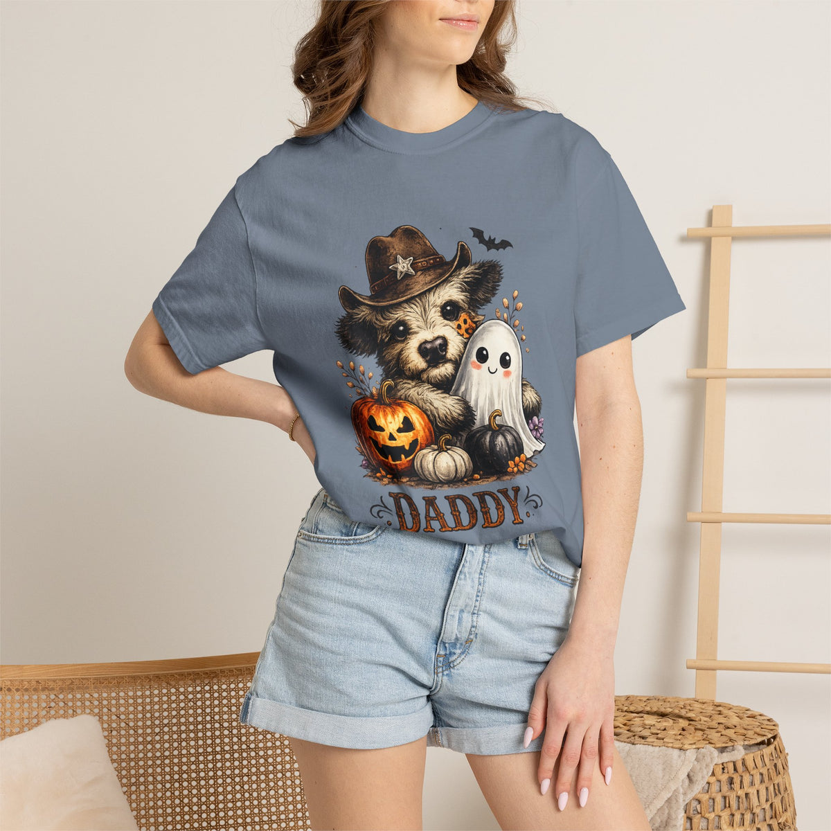Custom Halloween Daddy Unisex Garment-Dyed T-shirt