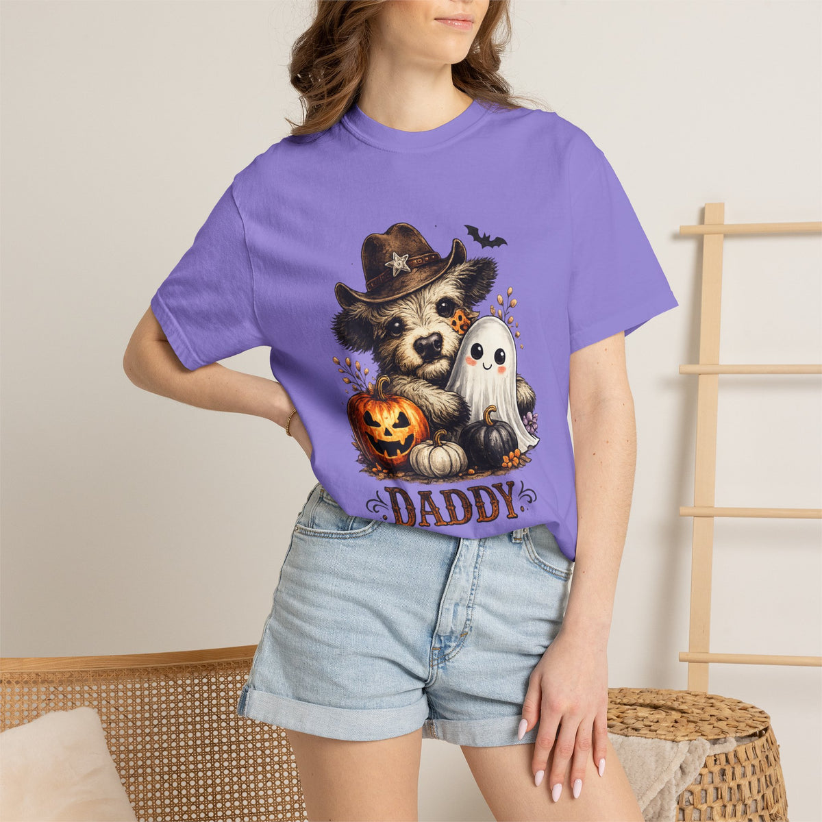 Custom Halloween Daddy Unisex Garment-Dyed T-shirt