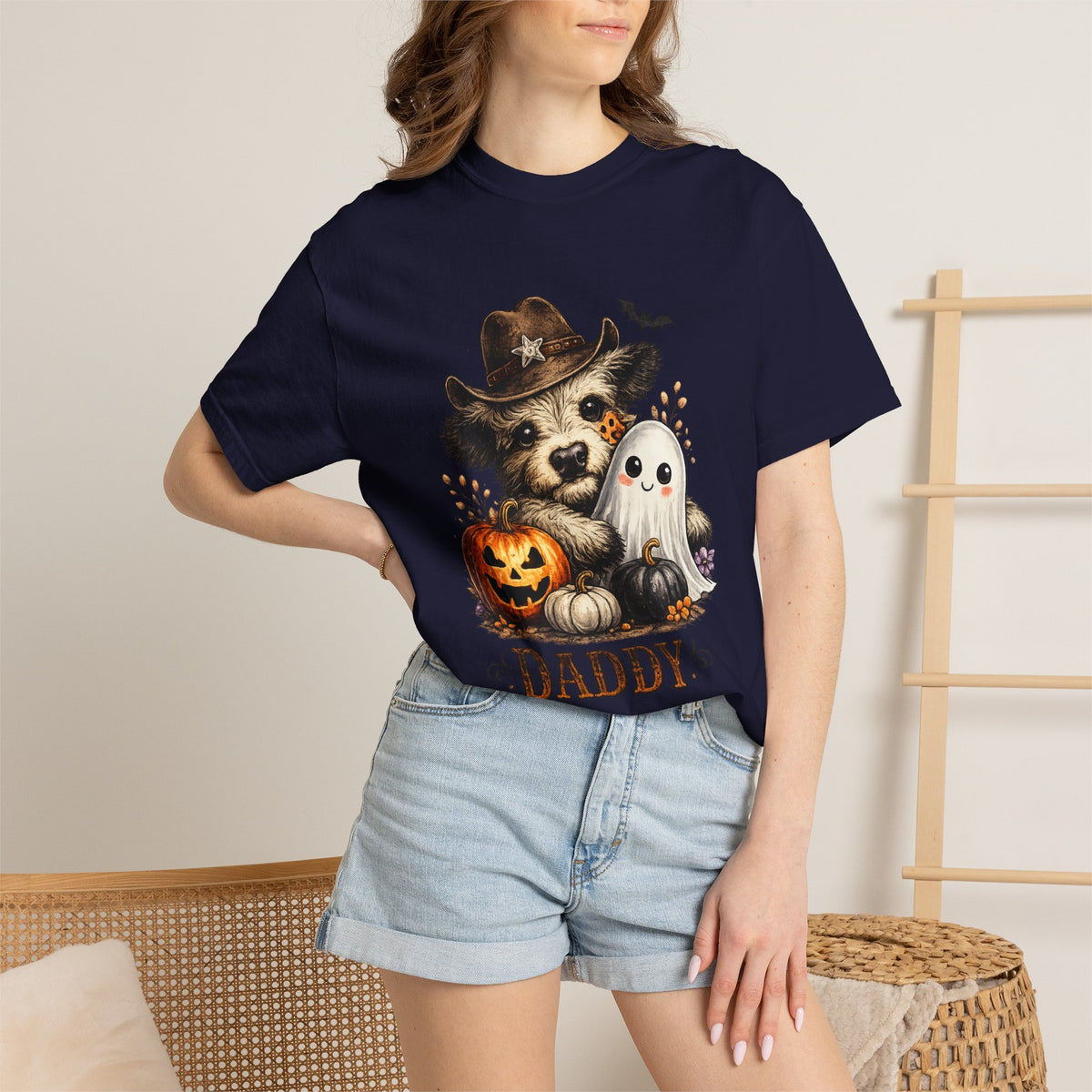 Custom Halloween Daddy Unisex Garment-Dyed T-shirt